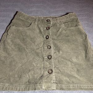 Olive green corduroy skirt